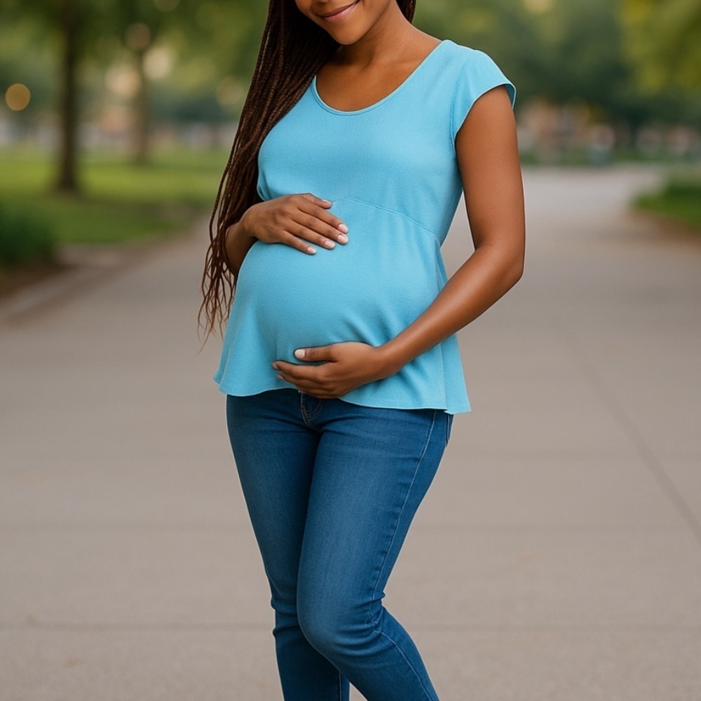Motherhood Maternity blue textured peplum top xl